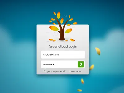 Green login autumn green input fields leafs login tree