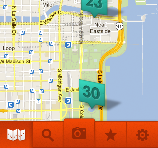 Tabbed Nav for App app map mobile navigation orange