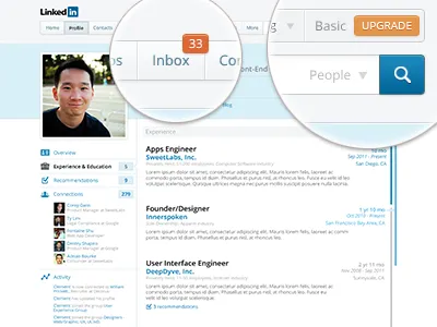 LinkedIn Profile Redesign header layout linkedin nav navigation redesign