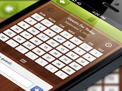 iPhone 5 Guest List Date Picker date picker iphone 5 mobile ui