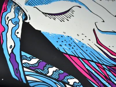 Menomena gigposter final print beard gigposter ink jason taylor lettering menomena overprint patterns pen screenprint type typography