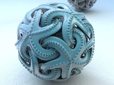 Blue Linking Stars 3d c4d cinema 4d radiolarian spheres stars topmod