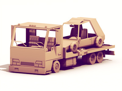 Hauler 3d ao c4d car cinema 4d hauler illustration low poly lowpoly machine model parallel racecar racer render stylized tires tow tow truck truck vehicle wheels wrecker