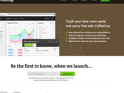 CoffeeCup Product Page amazing app bootstrap button clean css home html input javascript landing layers newsletter simple template
