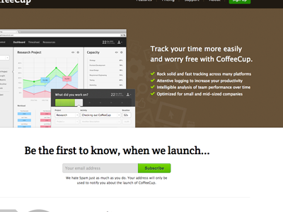 CoffeeCup Product Page amazing app bootstrap button clean css home html input javascript landing layers newsletter simple template