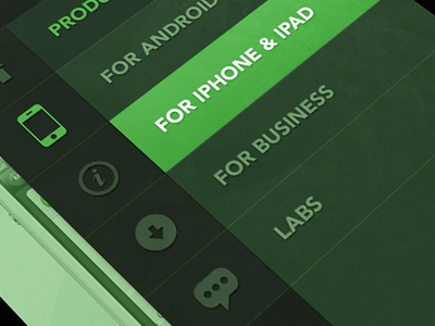 Mobile site - right hand nav design interface mobile rally interactive site ui ux web design website