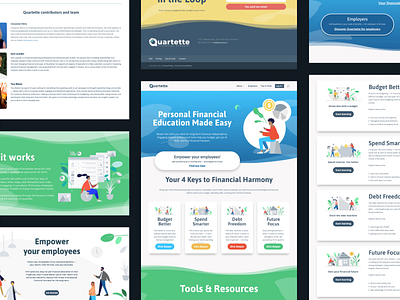 Financial harmony branding colorful financial human illustrated learndash primary wordpress