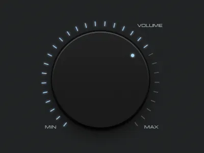Volume Knob button control dark interface knob metal ui vintage volume