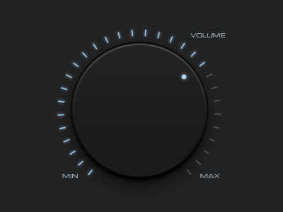 Volume Knob button control dark interface knob metal ui vintage volume