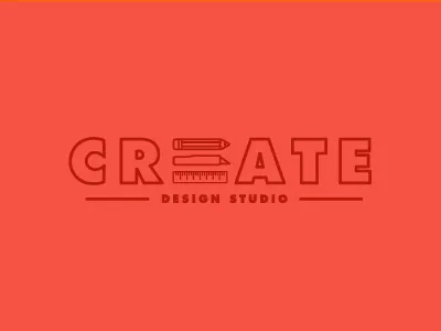 Create Design Studio brand create futura graphic design logo mark red