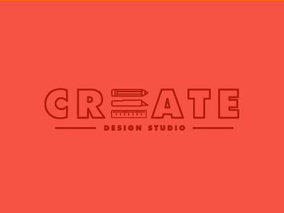 Create Design Studio brand create futura graphic design logo mark red