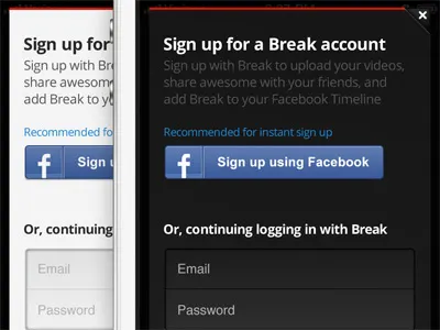 Sign Up / Log In app application ios log in mobile sign up