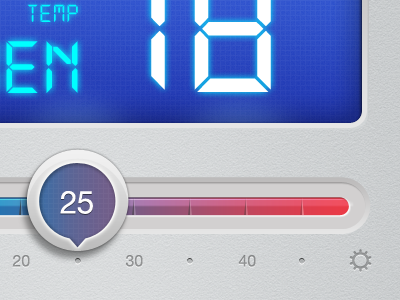 Heating control air conditioning app climate display heating plastic remote control slider sun temperature