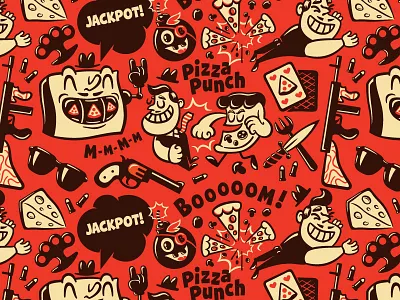 Mama Mafia. Italia pattern bomb character gangster illustration mafia pattern pizza