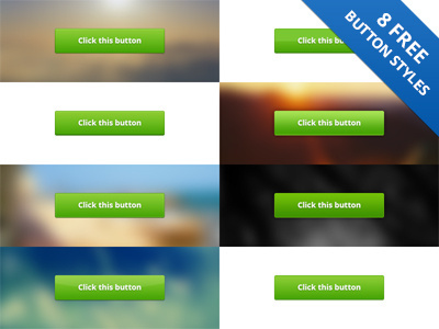 8 Free Button Styles (psd) button buttons download for free free freebie green shadows styles