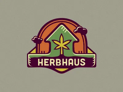 Herbhaus adline branding cannabis house logo medical organic