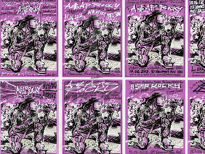 A$AP Rocky - Type Treatments asap rocky gig poster illustration process reference thumbnail type