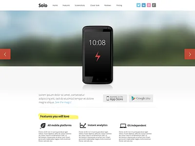 Solo homepage single page template web website