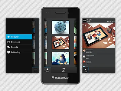 Dribbbery app bb10 blackberry dribbble