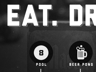 Bar Landing Page Concept bar blanch games landing page liberator lost type pool texture web design
