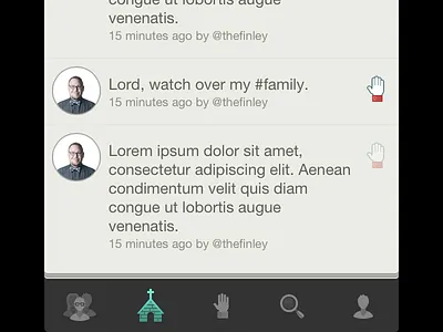 Full Tab Bar app church faith hand icons ios paper prayer prayrbox