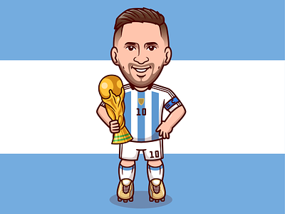 MESSI THE GOAT🐐⚽🏆 argentina boy champion character cute football game icon illustration lionel messi logo man mascot messi qatar world cup soccer sport world cup 2022