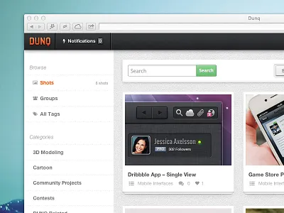 Dunq is coming artists dunq index network shots showcase ui
