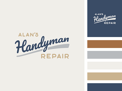 Alan's Handyman Repair logo branding design graphic design illustration logo typography vector