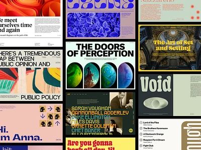 Layout exploration roundup art direction article blog brand identity branding editorial friendly grid landing page minimal nature portfolio presentation psyhedelic science space typography ui visual identity web design