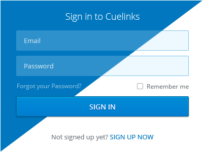 Cuelinks Sign Blue OR White? blue bright button comparison cuelinks dark login login button login window modal window open sans sign in signin white