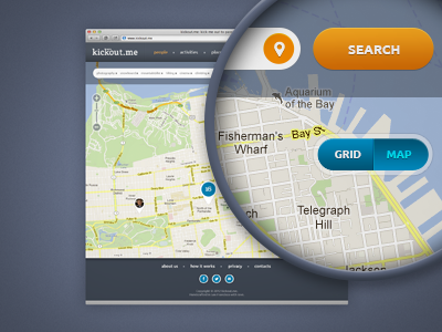 Like-minded FB friends around you. apps map ui ux