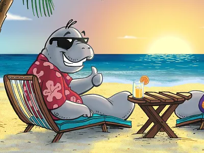 Manatee Banner illustration