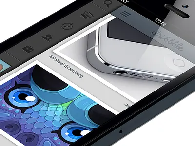 Dribbble for iPhone 5 app black blue dribbble gray ios iphone photo pink red white