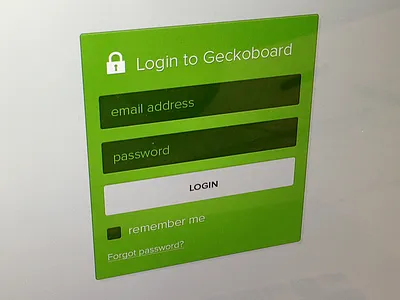 Login to Geckoboard fields form login login box ui web