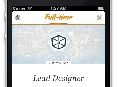 Job Detail with Map css html ios design iphone simulator ui webkit