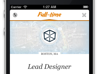 Job Detail with Map css html ios design iphone simulator ui webkit