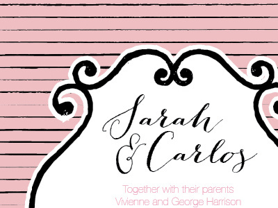 Invitation suite: Invite pink script wedding