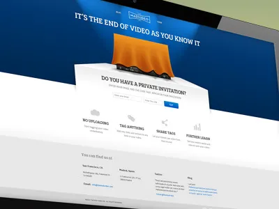 Landing promo design home interactive video landing mad video promo teaser web