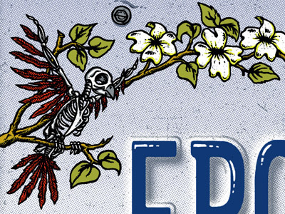 Eric Church - Fairfax print bird eric church fairfax gigposter leunig screenprint skeleton