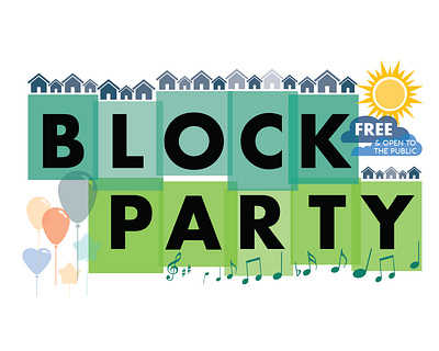 Block Party Branding and Event Collateral branding design graphic design illustration logo typography vector
