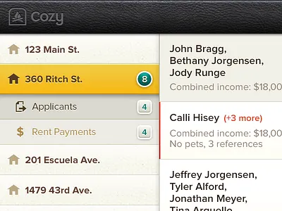 Applicant's Screen app application badge buttons ios menu ui user interface web web app website