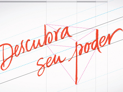 Discover your power construction custom grid handwriting lipstick script tagline