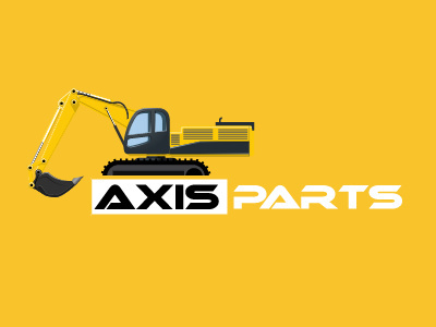 Axisparts Branding identity caterpillar dig digger excavator logo machine machinery yellow yellow logo