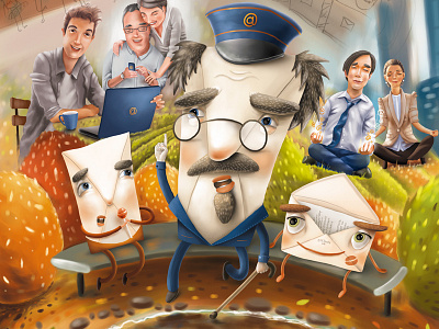 Revealing some work in progress illustration letter mail meditation post postal sketch story