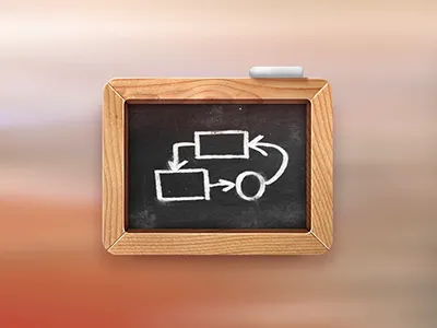 Blackboard Icon app board brown button chalk clean design drawing good icon idea illustration ios ipad iphone school yellow