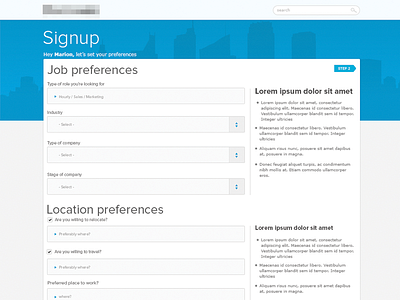 Signup Step1 Revised blue i like blue step step2 ui web web design webdesign