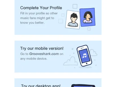 Grooveshark Empty Sections all things comments empty grooveshark house ads icons illustrations placeholders