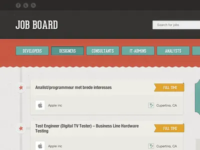 Job board button job board ribbon texture wave