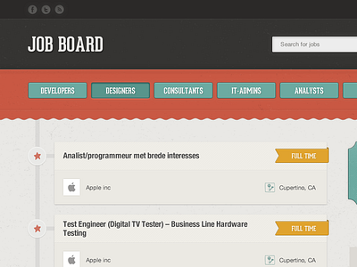 Job board button job board ribbon texture wave