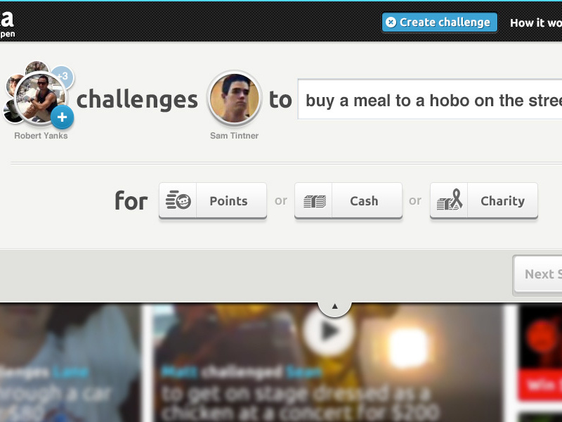 Example of Create a challenge panel